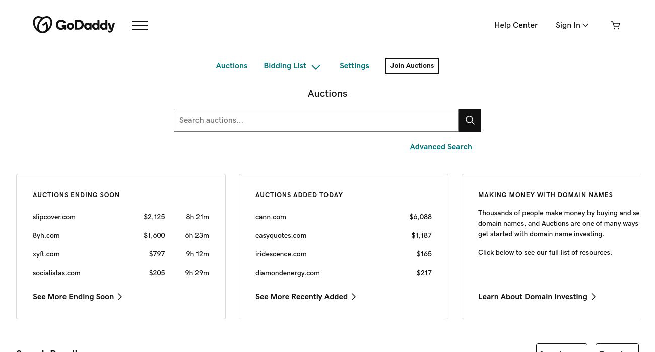 GoDaddy Auctions